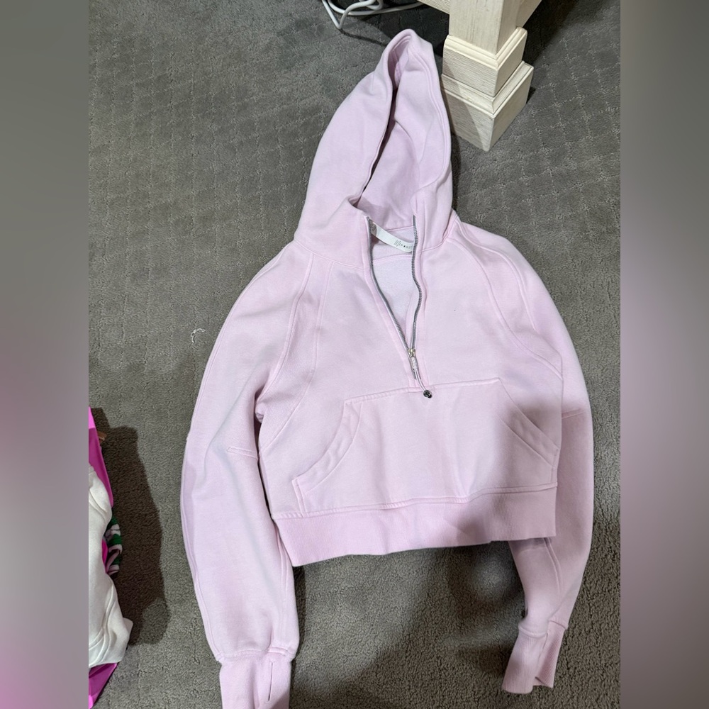 Lululemon Athletica Light Pink Cropped Hoodie